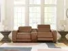 Ashley Furniture PCU10700S3 Magic Man - 3-Piece Power Reclining Sectional Loveseat With Console - Caramel