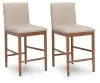 Ashley Furniture D752-124 Isanti - Upholstered Barstool (Set of 2) - Light Brown