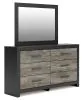 Ashley Furniture PCB1118B1 Ashley Furniture PCB1118B1 Broachmyn - Dresser And Mirror - Black / Gray