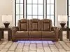 Ashley Furniture PCU1420015 Gruaro - Power Reclining Sofa With Adjustable Headrest - Amber
