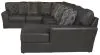 Jackson Furniture Industries 4378/30/62/76-28 Denali - 3 Piece Italian Leather Match Sectional With RSF Chaise And 12 Included Accent Pillows - Steel