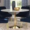 CoasterEssence 192061 Kella - Round Marble Top Dining Table - White Marble
