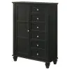 CoasterEssence 201328 Sandy Beach - 8-Drawer Door Chest - Black