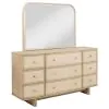 Coaster Fine Furniture 225043M Kailani - 9-Drawer Dresser And Mirror - Beige Oak