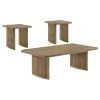 Coaster Fine Furniture 722858-S3 Adina - 3 Piece Wood Coffee Table Set - Distressed Light Brown