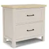 Riverside Furniture 79469 Glenndale - Two Drawer Nightstand - Aged White / Wheat