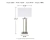 Ashley Furniture L204054 Aniela - Metal Table Lamp (Set of 2) - Silver Finish