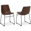 Ashley Furniture D372-01 Centiar - Dining UPH Side Chair (Set of 2) - Brown / Black