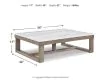 Ashley Furniture T789-1 Loyaska - Rectangular Cocktail Table - Brown / Ivory