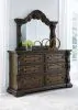 Ashley Furniture B947/31/36/46/58/56/94 Maylee - 6 Pc. - Dresser, Mirror, Chest, California King Upholstered Bed - Dark Brown