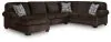 Ashley Furniture PC35603S1 Ashley Furniture PC35603S1 Kimlee - 3-Piece Sectional With LAF Chaise And RAF Sofa - Chocolate