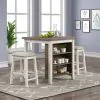 Liberty Furniture 942TT-CD-3CTS Liberty Furniture 942TT-CD-3CTS Brook Creek - 3 Piece Counter Set - White / Wood Tone Tops