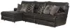 Jackson Furniture Industries 43/62/64/67-09 Como - 3 Piece Italian Leather Match Manual Reclining Sofa / Chaise With 1 Reclining Seat And LSF Chaise - Chocolate