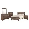 CoasterEveryday 204191KW-S5 Kauffman - 5 Piece California King Bedroom Set - Washed Taupe