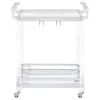 CoasterEssence 902589 Jefferson - 2-Tier Glass Shelf Acrylic Bar Cart - Chrome