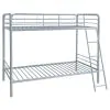 Coaster Fine Furniture 460334SVR Carson - Metal Twin Over Twin Bunk Bed - Glossy Silver