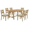Coaster Fine Furniture 193651-S7 Duncan - 7 Piece Rectangular Wood Dining Table Set - Washed Oak