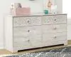 Ashley Furniture EB1811-131 Paxberry - Six Drawer Dresser - Vinyl-Wrapped - Whitewash
