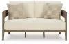 Ashley Furniture P671-835 Serene Bay - Loveseat With Cushion - Dark Brown / White