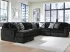 Ashley Furniture 98103S23 Ashley Furniture 98103S23 Midnight-Madness - 6-Piece Sectional With LAF Corner Chaise - Onyx