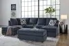 Ashley Furniture 95302/16/03/08 Ashley Furniture 95302/16/03/08 Albar Place - 3 Pc. - 2-Piece Sectional With Raf Sofa Chaise, Ottoman - Cobalt