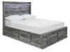 Ashley Furniture B221/31/35/46/50/84S/87/89/B100-12 Baystorm - Full Panel Bed With 4 Storage Drawers - 8 Pc. - Dresser, Mirror, Chest, Full Bed - Gray