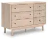 Ashley Furniture PCB1566-221 Arloster - Six Drawer Dresser - Tan