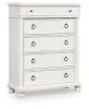 Ashley Furniture PCB823-46 Ashley Furniture PCB823-46 Rowlenstown - Five Drawer Chest - Antique White