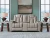 Ashley Furniture PC8330543 Elevate Edges - Glide Reclining Loveseat With Console - Coin
