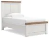 Benchcraft® B4615B2 Savonport - Twin Panel Bed - White / Brown