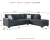 Ashley Furniture 87213S2 Ashley Furniture 87213S2 Altari - Right Arm Facing Chaise 2 Pc Sectional - Slate