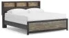 Ashley Furniture PCB1118B19 Ashley Furniture PCB1118B19 Broachmyn - King Lighted Bookcase Panel Bed - Black / Gray