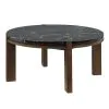 ACME LV06885 Estella - Coffee Table With Natural Marble Top - Black Top & Walnut