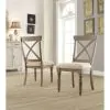 Riverside Furniture 21358 Aberdeen - X - Back Upholstered Side Chair (Set of 2) - Weathered Driftwood