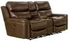 Jackson Furniture Industries 64889-1269/59-3069/59 Ceretti - Power Reclining Console Loveseat - Brown Top Grain Italian Leather Match