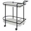 CoasterEveryday 181376 Desiree - 2-Tier Faux Marble Shelf Metal Bar Cart - Black