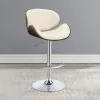 CoasterEssence 130505 Harris - Adjustable Bar Stool - Ecru And Chrome