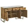 CoasterElevations 951138 Keaton - 3-Door Marble Top Herringbone Accent Cabinet - Natural