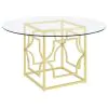 Coaster Fine Furniture 192641BG Starlight - Round Glass Top Metal Dining Table - Brass