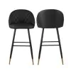 New Classic SAF199-BS-BLK Oliver - Vegan Leather Bar Chair (Set of 2) - Black