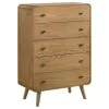 Coaster Fine Furniture 225095 Robyn - 5-Drawer Bedroom Chest Of Drawers - Light Ash