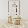 Coaster Fine Furniture 710608-S2 Touhy - 2 Piece Round Coffee And End Table Set - Natural Mango