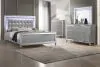 New Classic 02-9698S-14C New Classic 02-9698S-14C Valentino - Eastern King 4 Piece Bedroom Set (Bed, Dresser, Mirror, Chest) - Silver