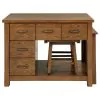 Coaster Fine Furniture 182446 Mayfair - 3 Piece Kitchen Island With Extension Table - Dark Oak