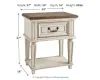 Ashley Furniture B743-91 Realyn - One Drawer Night Stand - Chipped White