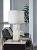 Ashley Furniture L429094 Linderfield - Alabaster Table Lamp - White / Gold Finish
