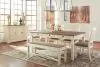 Ashley Furniture D647/25/01(4)/00/60 Ashley Furniture D647/25/01(4)/00/60 Bolanburg - 7 Pc. - Dining Room Table, 4 Side Chairs, Bench, Server - Beige