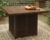 Ashley Furniture P750-665 Paradise Trail - Square Bar Table w/Fire Pit - Medium Brown