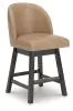 Ashley Furniture D618-324 Neymorton - Upholstered Swivel Faux Leather Barstool (Set of 2) - Dark Grayish Brown