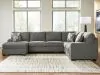 Ashley Furniture PC48405S5 Ashley Furniture PC48405S5 Clarington - 3-Piece Sleeper Sectional With LAF Chaise And RAF Sofa - Greystone